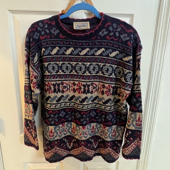 Sweaters - Vintage Sasson Multicolor Knit Sweater, Made in USA, Faire Isle